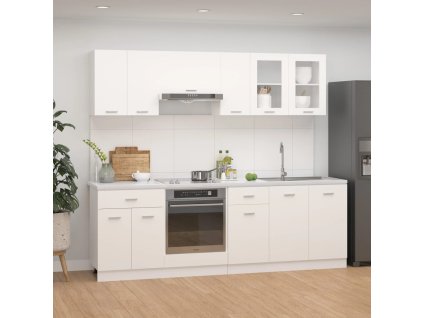 vidaXL 8dílná sada kuchyňských skříněk "Lyon" bílá, dřevěné