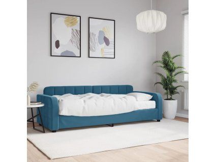 vidaXL Válenda s matrací modrá 80 x 200 cm samet