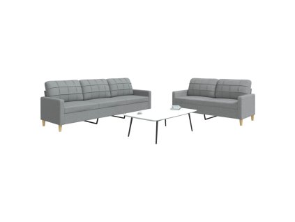 vidaXL 2dílná sedací souprava světle šedá textil