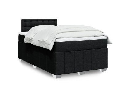 vidaXL Box spring postel s matrací černá 120x190 cm textil