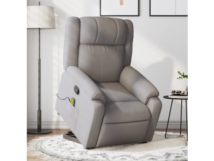 vidaXL Zvedací masážní polohovací křeslo taupe textil