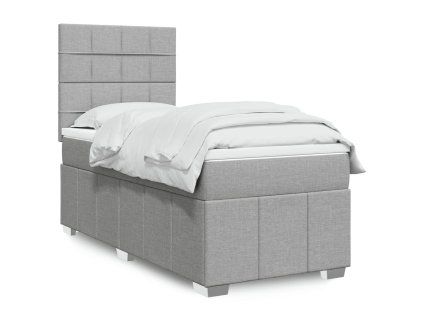 vidaXL Box spring postel s matrací světle šedá 80 x 200 cm textil