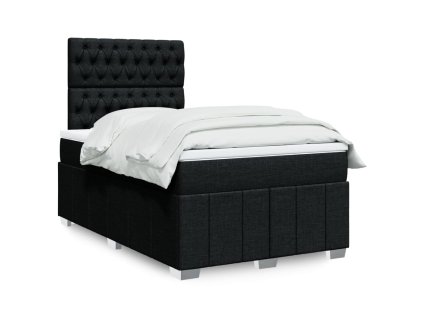 vidaXL Box spring postel s matrací černá 120x190 cm textil