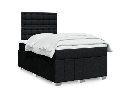 vidaXL Box spring postel s matrací černá 120x190 cm textil