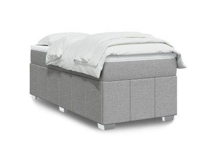 vidaXL Box spring postel s matrací světle šedá 80 x 200 cm textil