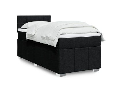 vidaXL Box spring postel s matrací černá 80 x 200 cm textil