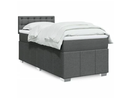 vidaXL Box spring postel s matrací tmavě šedá 80 x 200 cm textil