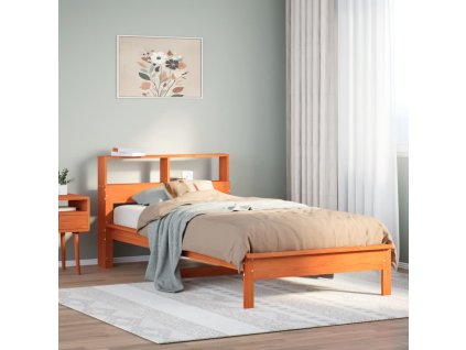 vidaXL Postel s knihovnou bez matrace hnědá 75x190 cm masivní borovice