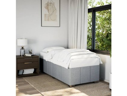 vidaXL Rám postele bez matrace světle šedá 90 x 190 cm textil