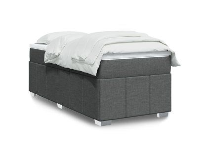 vidaXL Box spring postel s matrací tmavě šedá 80 x 200 cm textil