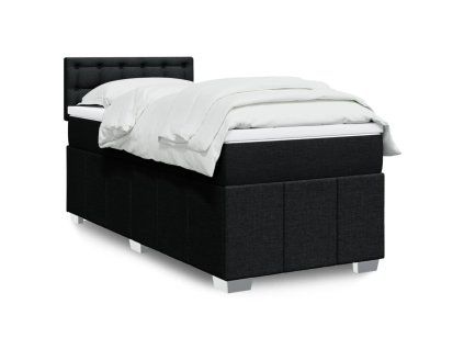 vidaXL Box spring postel s matrací černá 80 x 200 cm textil