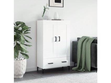 vidaXL Skříň highboard lesklá bílá 69,5 x 31 x 115 cm kompozitní dřevo