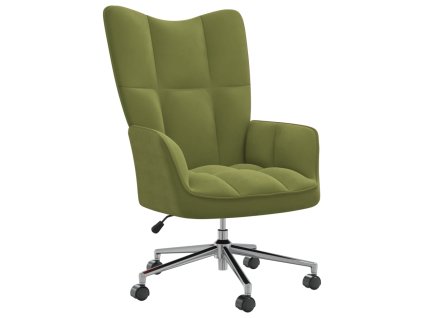 vidaXL Relaxační křeslo světle zelené samet