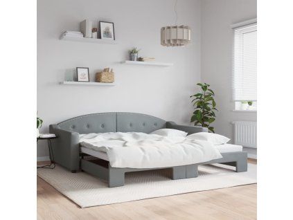 vidaXL Válenda s přistýlkou světle šedá 100 x 200 cm textil