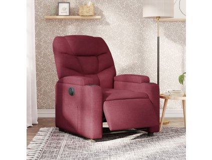 vidaXL Elektrické polohovací křeslo vínové textil