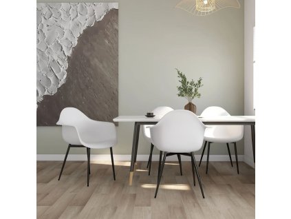 vidaXL Jídelní židle 4 ks bílé PP