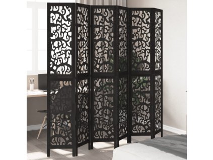 vidaXL Paraván 6dílný černý masivní dřevo pavlovnie