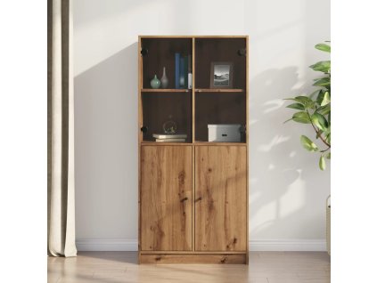 vidaXL Highboard s dvířky dub artisan 68x37x142 cm kompozitní dřevo