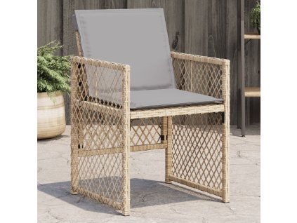 vidaXL Zahradní křesla s poduškami 4 ks smíšená béžová polyratan