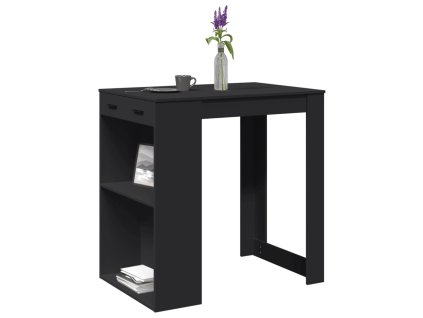 vidaXL Barový stůl černý 102 x 70 x 103,5 cm kompozitní dřevo