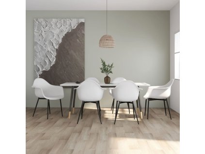 vidaXL Jídelní židle 6 ks bílé PP