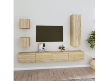 vidaXL 5dílný set TV skříněk dub sonoma kompozitní dřevo