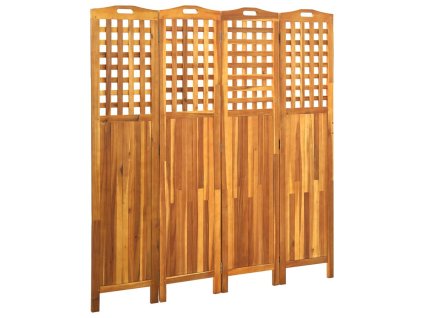 vidaXL 4dílný paraván 161 x 2 x 170 cm masivní akáciové dřevo