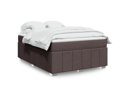 vidaXL Box spring postel s matrací tmavě hnědá 160x200 cm textil