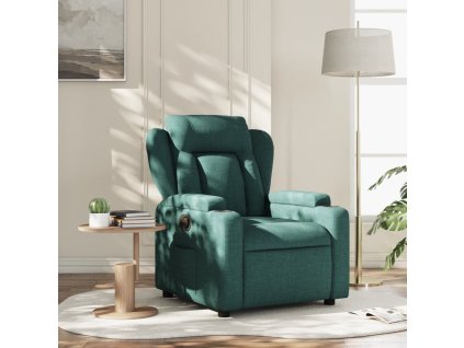 vidaXL Polohovací křeslo tmavě zelené textil