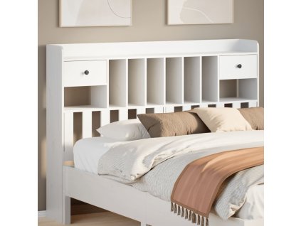 vidaXL Čelo postele s úložným prostorem bílé 160 cm masivní borovice