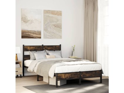 vidaXL Postel bez matrace s čelem dub sonoma 120 x 190 cm