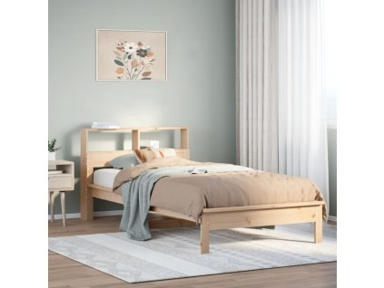 vidaXL Postel s knihovnou bez matrace 75 x 190 cm masivní borovice