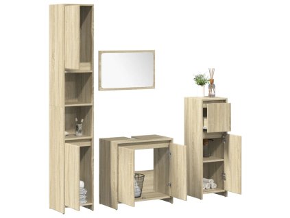 vidaXL 4dílný set koupelnového nábytku dub sonoma kompozitní dřevo