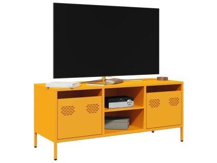 vidaXL TV skříňka hořčicově žlutá 101,5 x 39 x 43,5 cm ocel