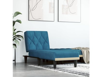 vidaXL Lenoška modrá samet