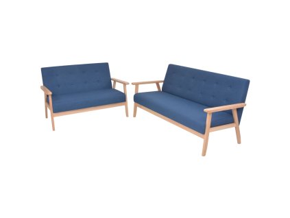 vidaXL 2dílná sedací souprava textilní čalounění modrá