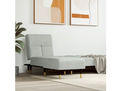 vidaXL Lenoška světle šedá samet