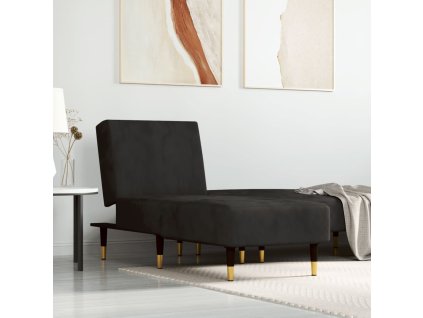 vidaXL Lenoška černá samet