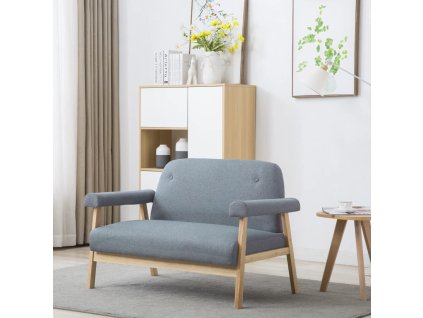 vidaXL 2místná pohovka s textilním čalouněním světle šedá