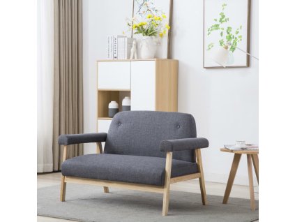 vidaXL 2místná sedačka textilní čalounění tmavě šedá