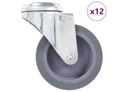 vidaXL 12 ks otočná kolečka s otvorem pro šroub 75 mm