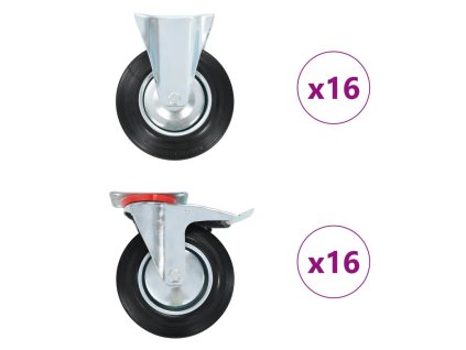 vidaXL 32 ks pojezdová kolečka 200 mm