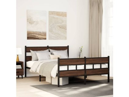 vidaXL Postel bez matrace s hlavovým a nožním čelem 140 x 200 cm