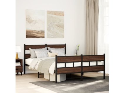 vidaXL Postel bez matrace s hlavovým a nožním čelem 140 x 190 cm