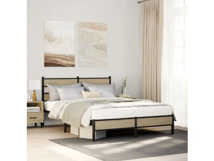 vidaXL Rám postele bez matrace dub sonoma 150x200 cm kompozitní dřevo