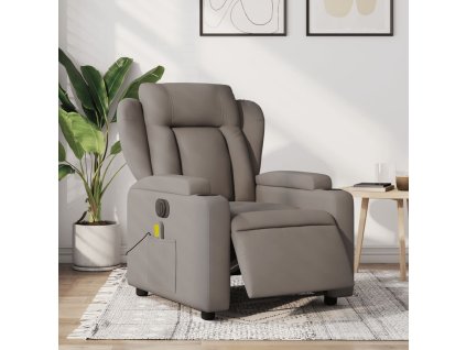 vidaXL Elektrické masážní polohovací křeslo taupe textil