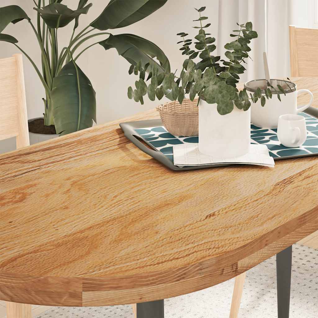 vidaXL Stolní deska světle hnědá 140x60x4 cm masivní dub oválný