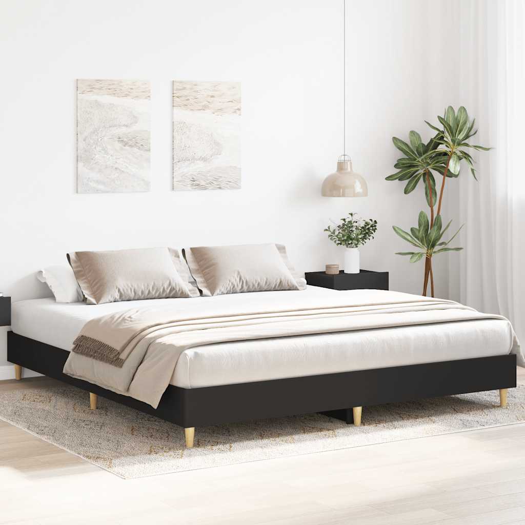 vidaXL Rám postele bez matrace černý 160x200cm Dřevěné konstrukce