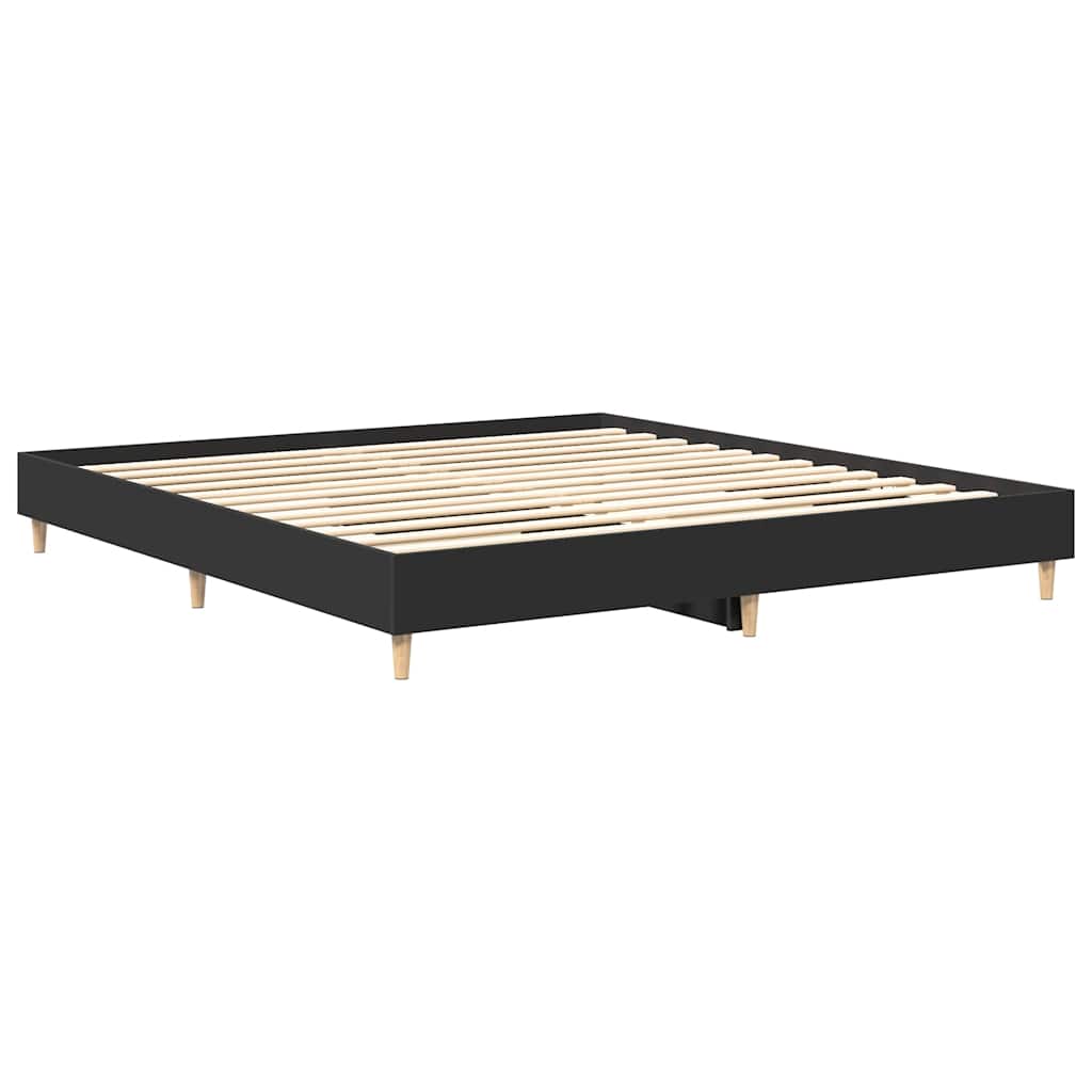 vidaXL Rám postele bez matrace černý 160x200cm Dřevěné konstrukce