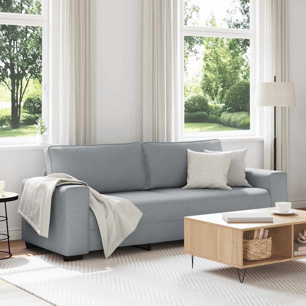 Levně vidaXL Pohovka pro 3 osoby Světle šedá 220x77x82 cm Látka